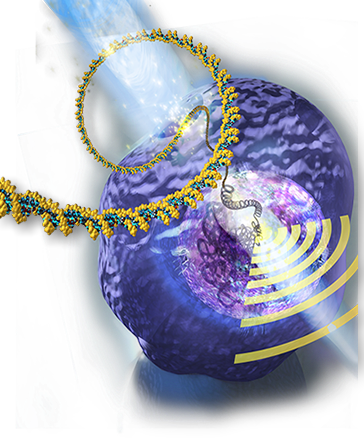 Nanopulses through the cell cell membrane pilling the DNA strand through so it can be analyzed. inda Nye Visualizing Nature